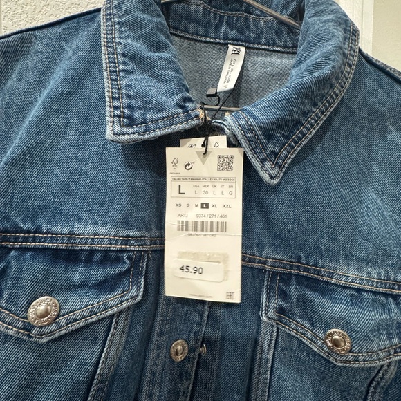 Zara Indigo Cropped Denim Jacket - Picture 4 of 4